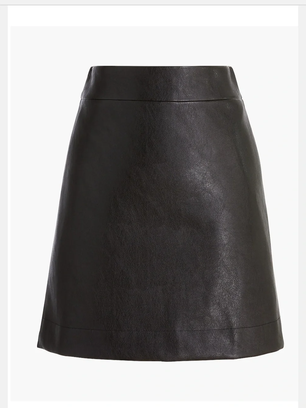 J. Crew Black Faux Leather A-Line Skirt